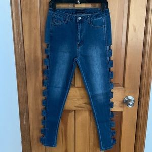 NEW high mid rise jeans with open sides